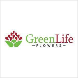 Green Life Flowers Logo Design